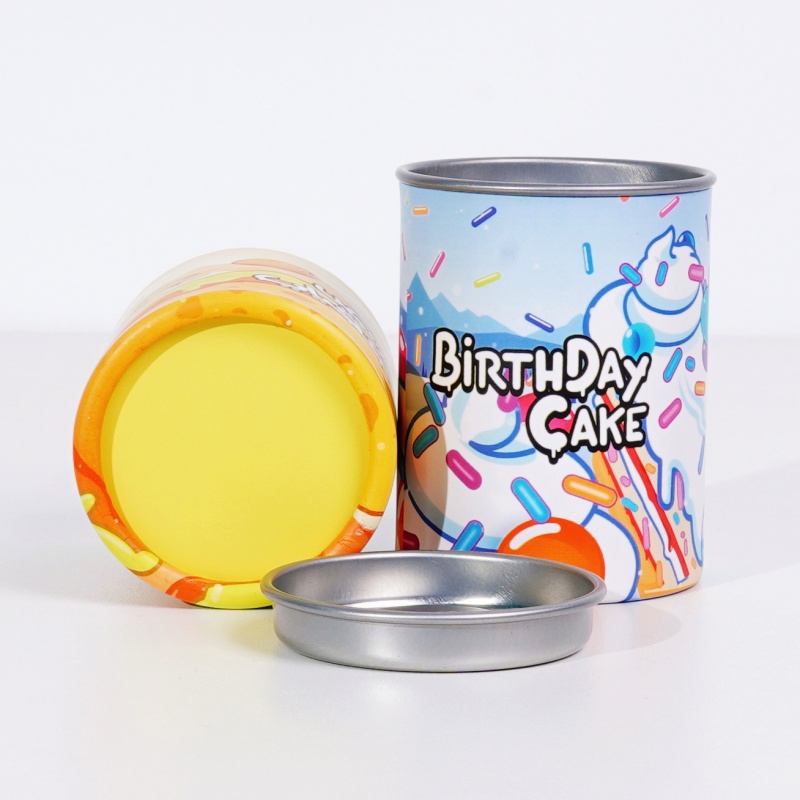 Custom Food Grade Ice Cream Paper Tube Packaging with Metal Lid - Holidaypac