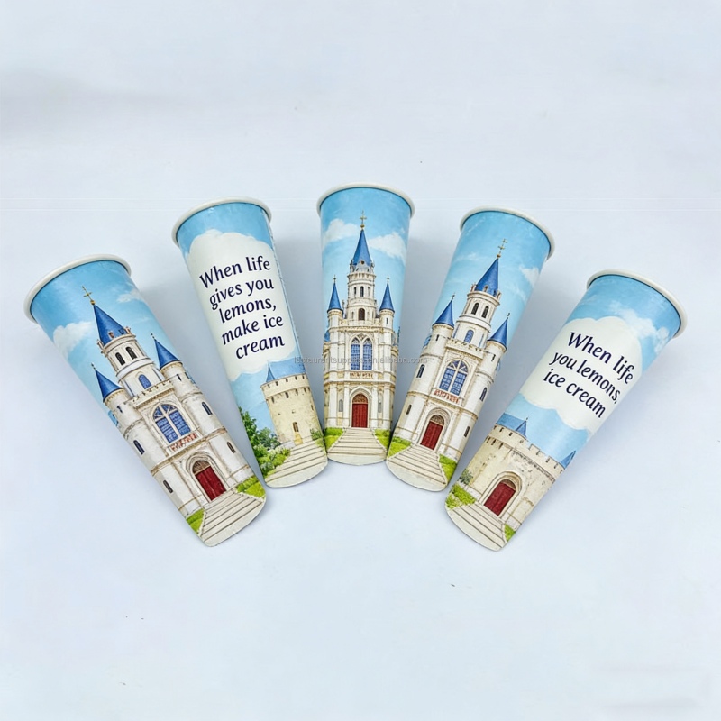 Custom Ice Cream Paper Push Popsicle Cup Squeeze PaperTube Packaging With Paper Cover for Environmental protection