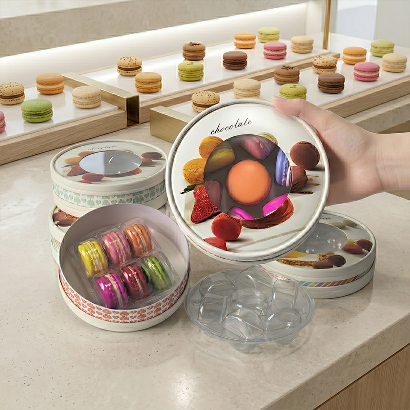 Custom Paperboard Macaron packaging Cake Box -Holidaypac