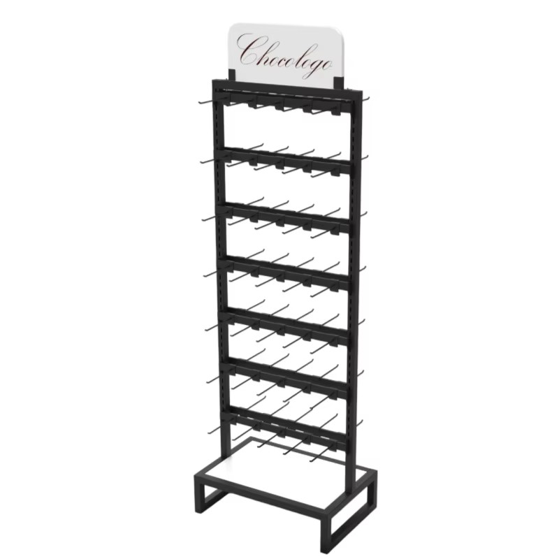 Custom Branded Metal Hook Display Rack with Logo Header for Retail Store - Holidaypac