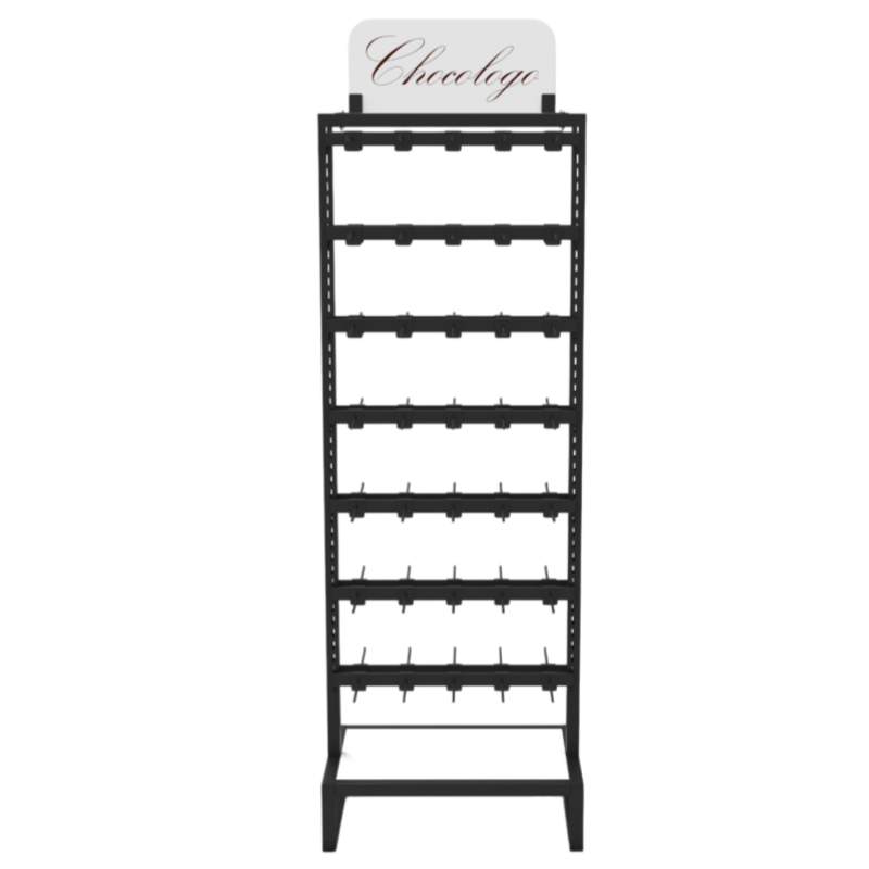 Custom Branded Metal Hook Display Rack with Logo Header for Retail Store - Holidaypac