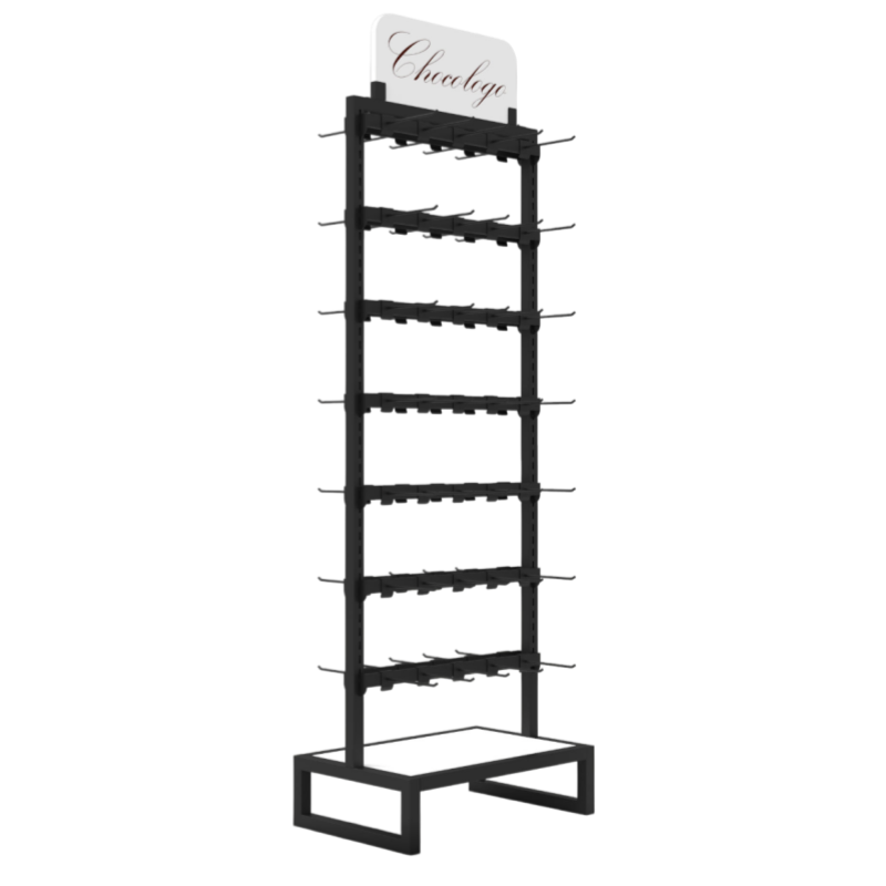 Custom Branded Metal Hook Display Rack with Logo Header for Retail Store - Holidaypac
