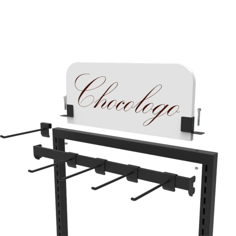 Custom Branded Metal Hook Display Rack with Logo Header for Retail Store - Holidaypac