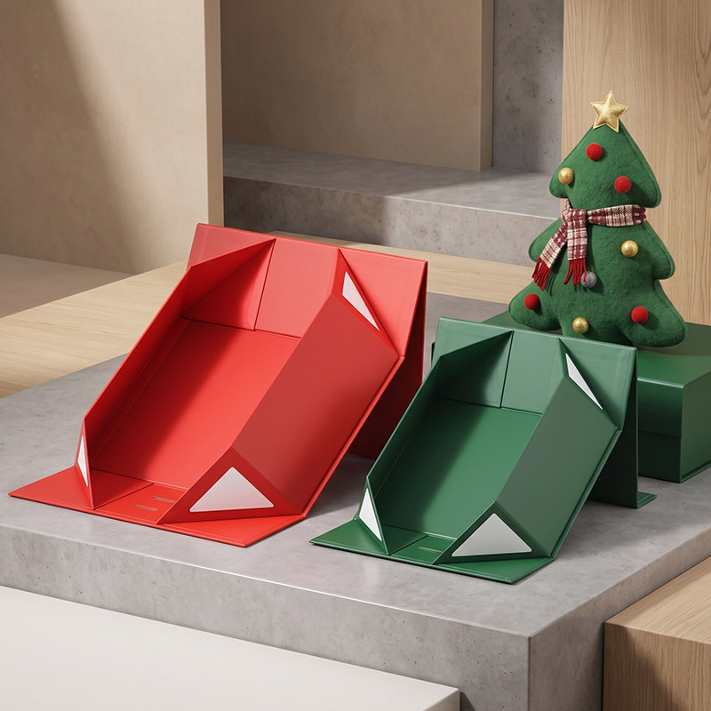 Custom Christmas Magnetic Closure Gift Box with Ribbon Wholesale - Holidaypac