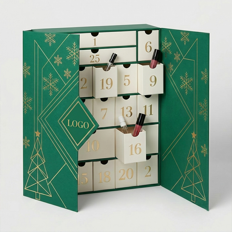 Custom 2026 Christmas 24 Days Advent Calendar Box with Drawers Wholesale - Holidaypac