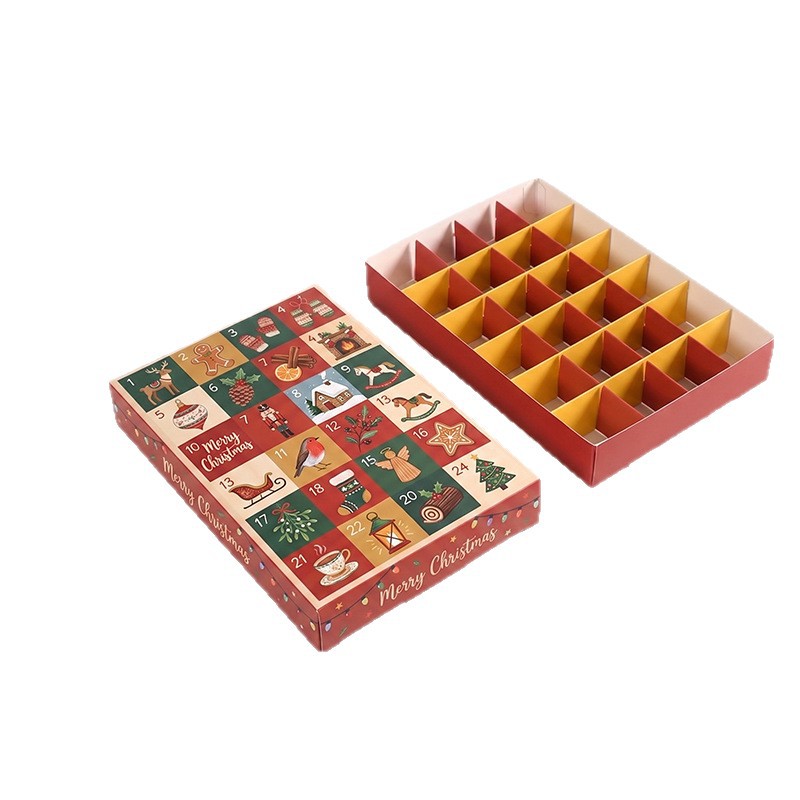 Custom 24 Day Plastic-free Advent Calendar Box with Cardboard Divider Factory - Holidaypac