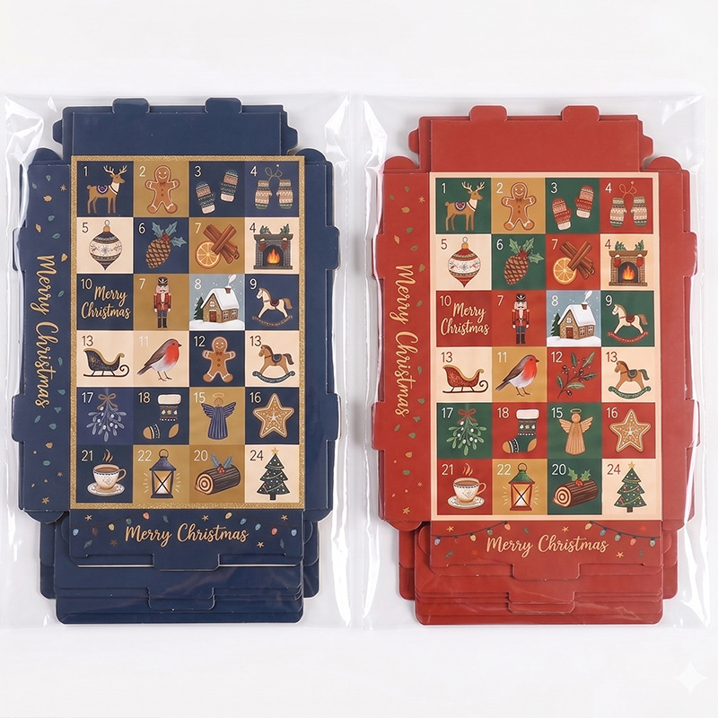 Custom 24 Day Plastic-free Advent Calendar Box with Cardboard Divider Factory - Holidaypac