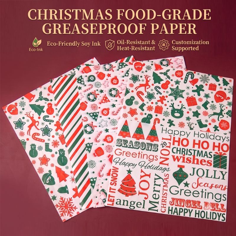 Wholesale Food-grade Christmas Wrapping Greaseproof Paper Factory - Holidaypac