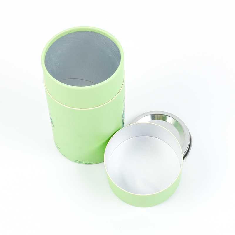 OEM Custom Round Paper Tube with Inner Tin Lid for Tea - Holidaypac