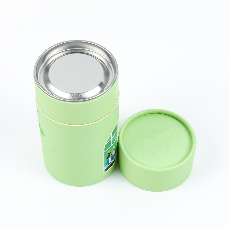 OEM Custom Round Paper Tube with Inner Tin Lid for Tea - Holidaypac