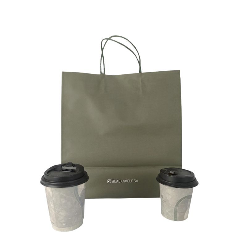 Wholesale Custom Takeout Kraft Paper Coffee Packaging Bag With Handle - Holidaypac