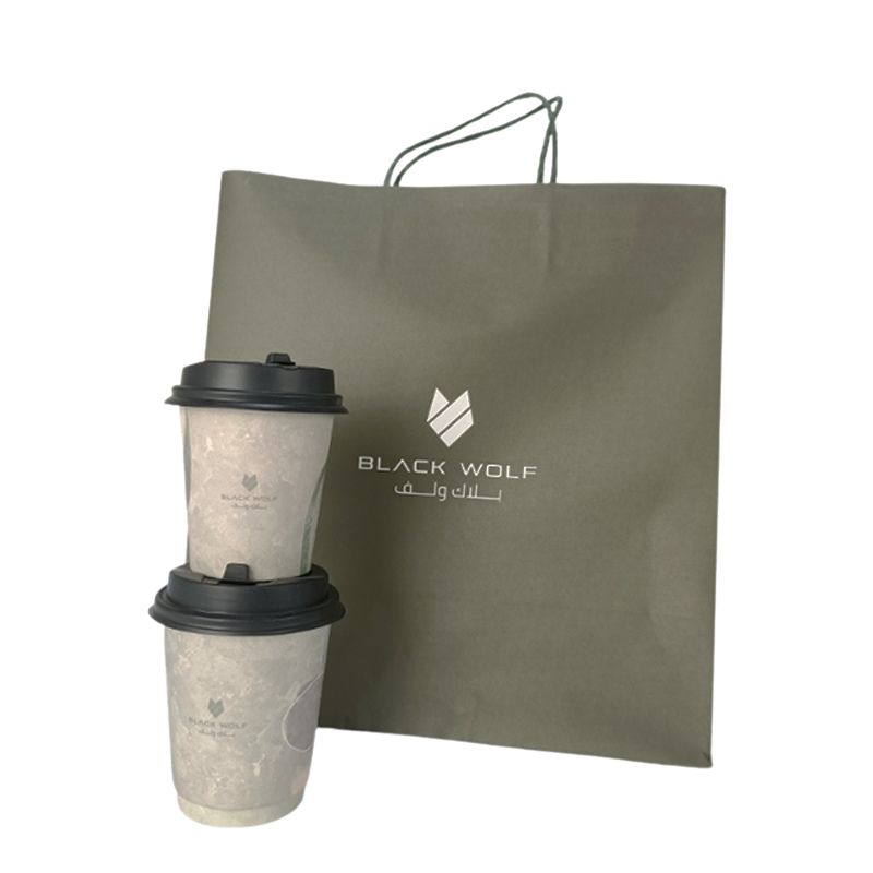 Wholesale Custom Takeout Kraft Paper Coffee Packaging Bag With Handle - Holidaypac