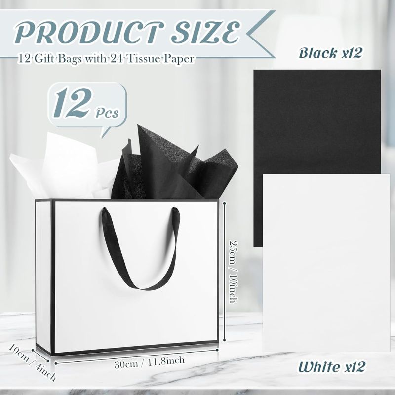 Custom Metallic Paper Gift Bags with Ribbon & Tissue Paper - Holidaypac