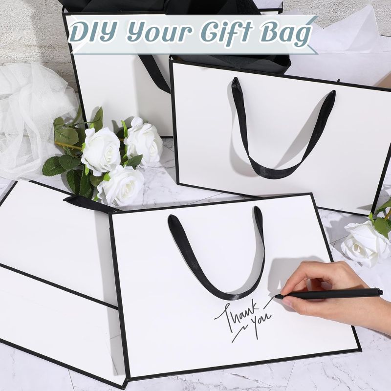 Custom Metallic Paper Gift Bags with Ribbon & Tissue Paper - Holidaypac