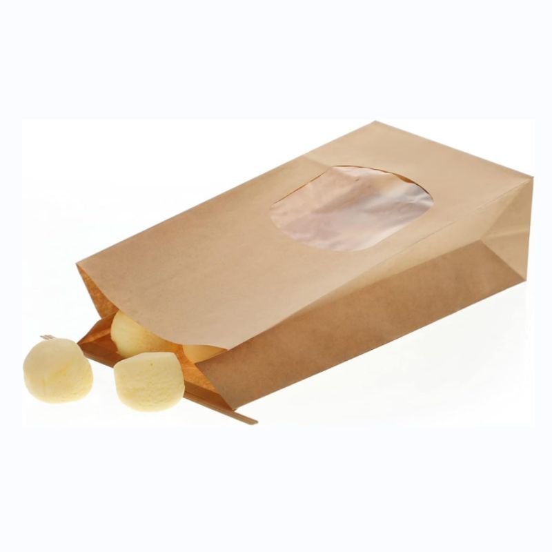 Custom Paper Bakery Bags with Window and Tin Tie Lock - Holidaypac