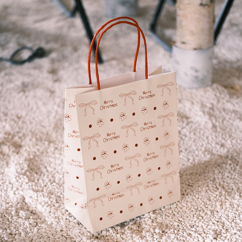 Wholesale Custom Printed Kraft Paper Christmas Gift Bags with Twisted Handles - Holidaypac