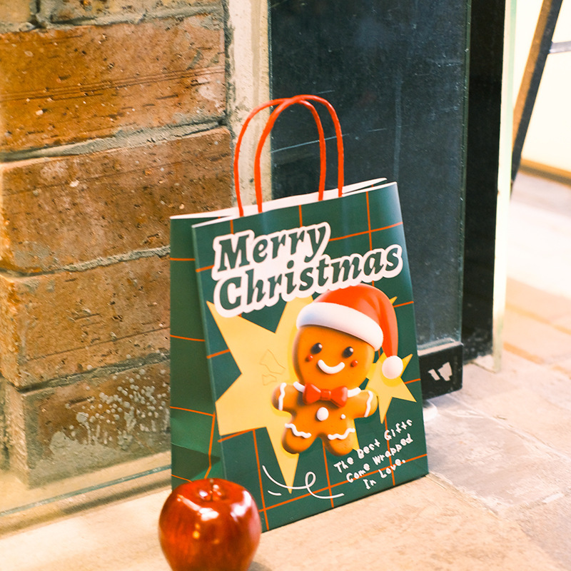 Wholesale Custom Printed Kraft Paper Christmas Gift Bags with Twisted Handles - Holidaypac