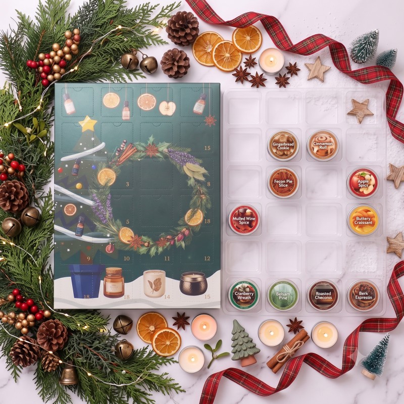 Wholesale 24 Days Christmas Advent Calendar Box for Scented Candle Manufacturer - Holidaypac