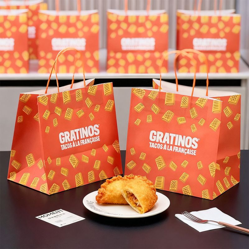 Custom Disposable Takeaway Kraft Paper Bags with Twisted Handle - Holidaypac