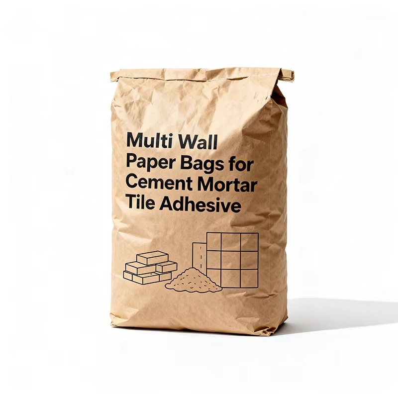 Custom Multi Wall Kraft Valve Paper Bags for Cement Mortar Tile Adhesive - Holidaypac