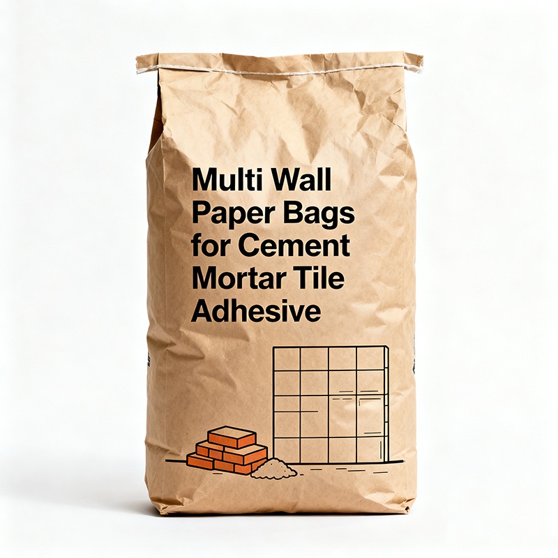 Custom Multi Wall Kraft Valve Paper Bags for Cement Mortar Tile Adhesive - Holidaypac