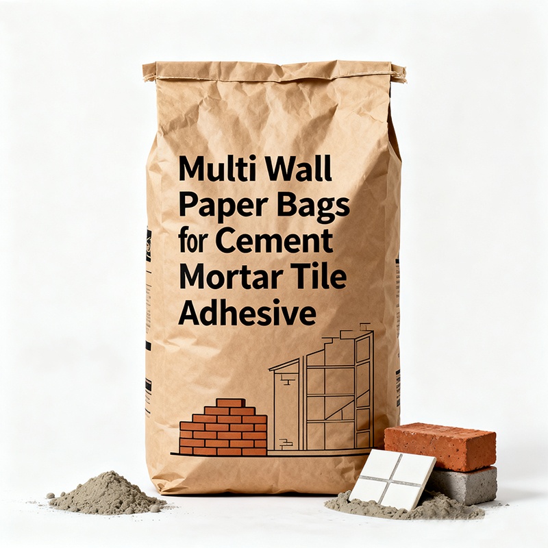 Custom Multi Wall Kraft Valve Paper Bags for Cement Mortar Tile Adhesive - Holidaypac