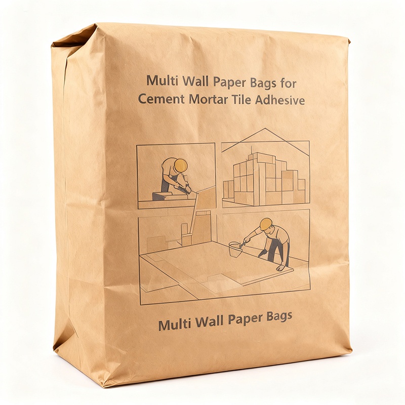 Custom Multi Wall Kraft Valve Paper Bags for Cement Mortar Tile Adhesive - Holidaypac