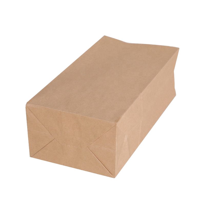 Custom Flat Bottom Grocery Food Packaging Brown Kraft Paper Bags Without Handle Factory - Holidaypac