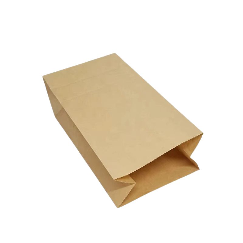 Custom Flat Bottom Grocery Food Packaging Brown Kraft Paper Bags Without Handle Factory - Holidaypac