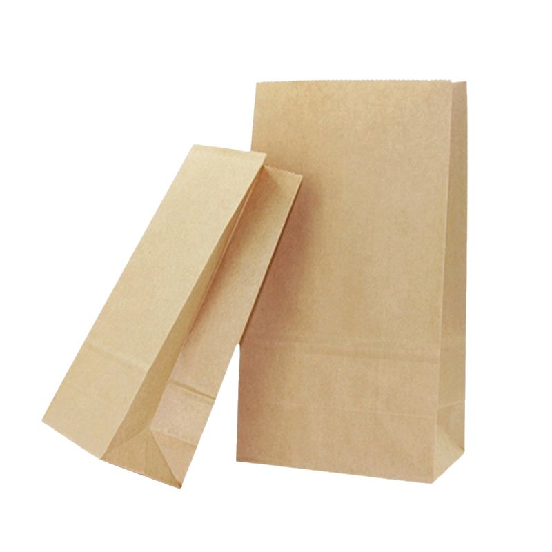 Custom Flat Bottom Grocery Food Packaging Brown Kraft Paper Bags Without Handle Factory - Holidaypac