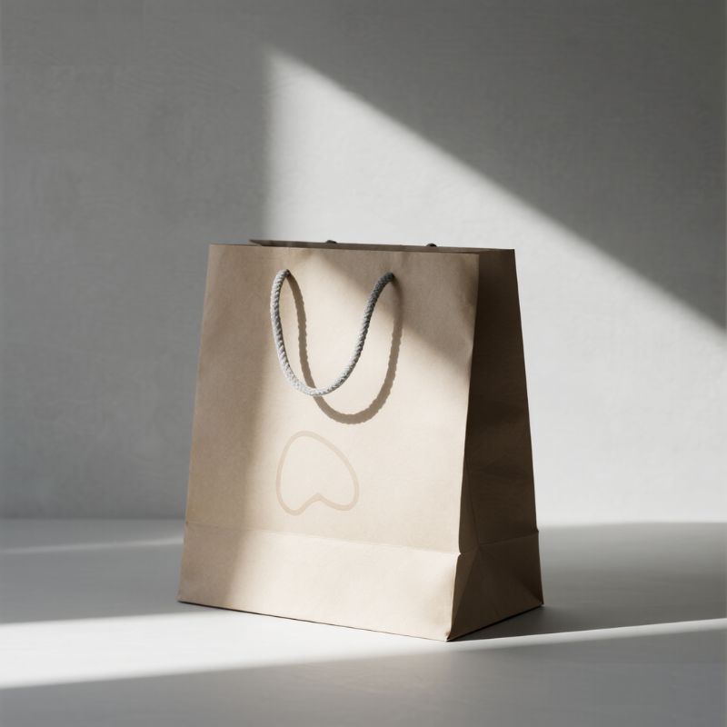 Custom White Glossy Euro Tote Bags with Logo & Purple Handles - Holidaypac
