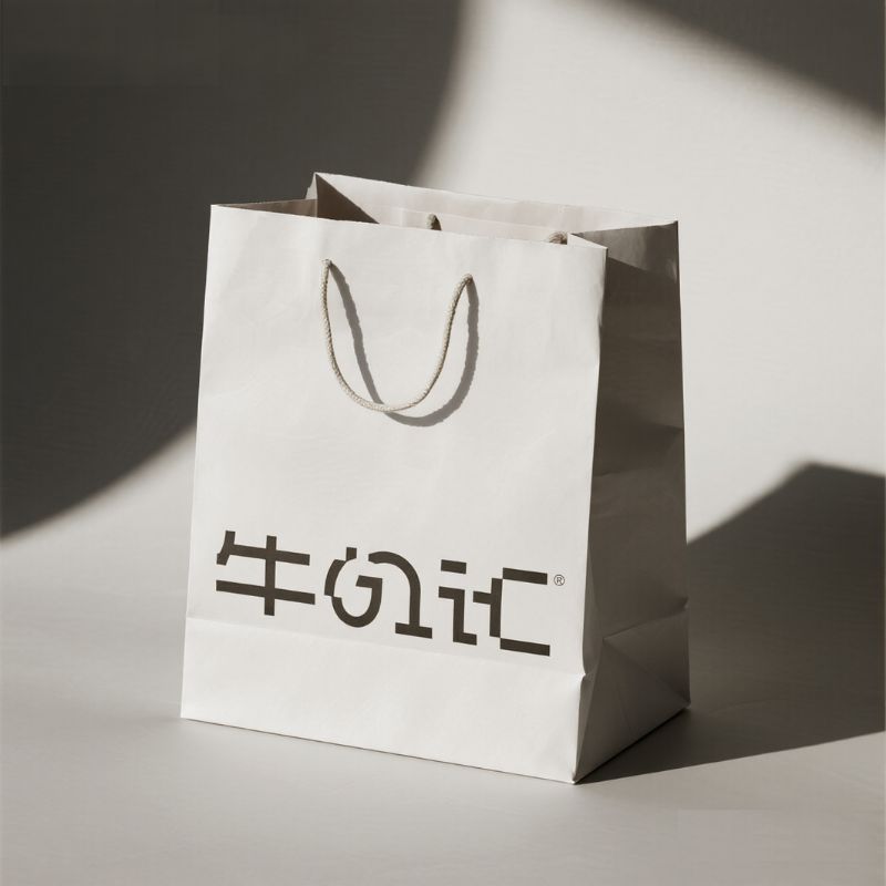 Custom White Glossy Euro Tote Bags with Logo & Purple Handles - Holidaypac