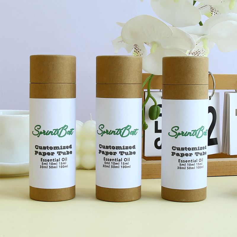 Custom Eco Friendly Cosmetics Containers Kraft Paper Tube for Oil Perfume Bottle Packaging - Holidaypac