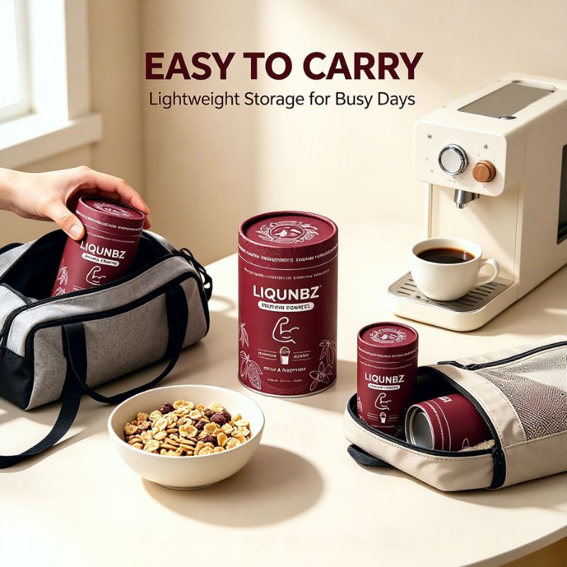 Customized Food-Grade Cardboard Cylinder Tube with Tinplate Lid for Protein Powder - Holidaypac