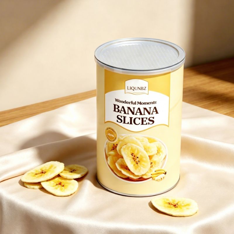 Custom Food-Grade Paper Tube Lid Banana Chips with Aluminium Foil Easy Peel Off Plastic Lid