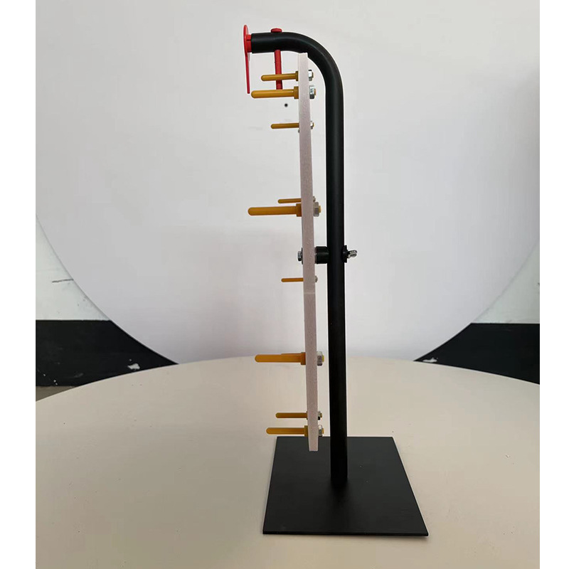 Holidaypac prize wheel spinner side view with stand and pointer detail