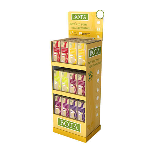 Holidaypac cardboard paper shelf display stand side and shelf view