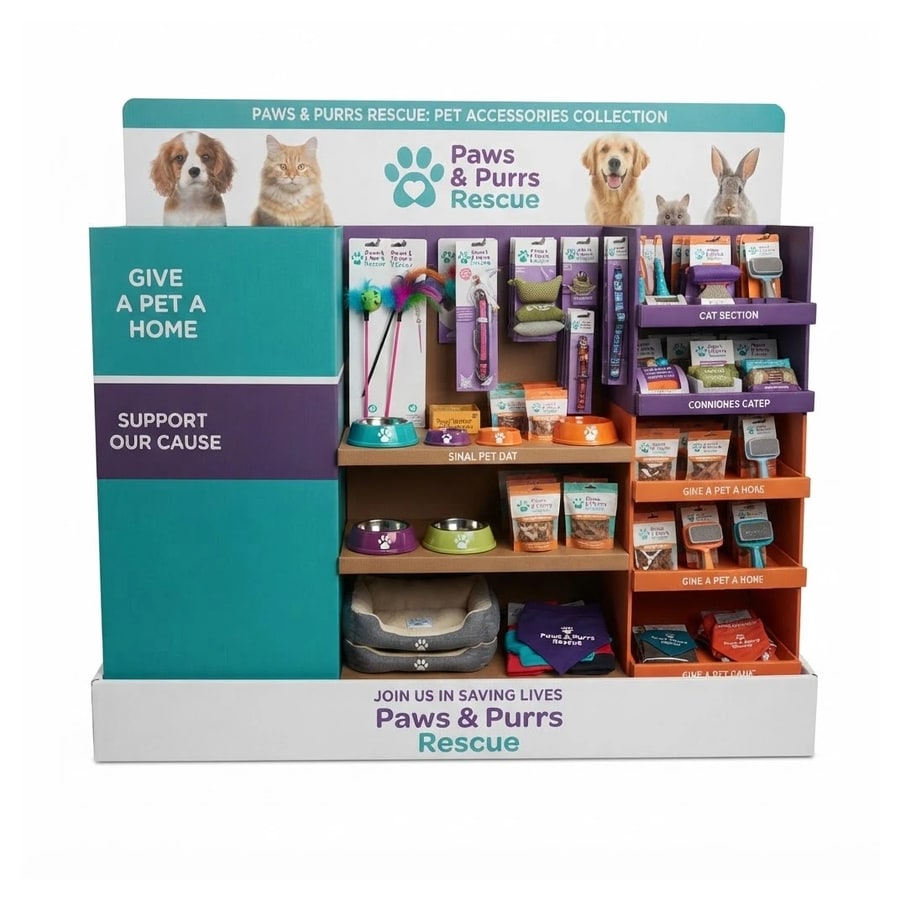 Cardboard Pet Store Display Stand for Pet Accessories - Holidaypac