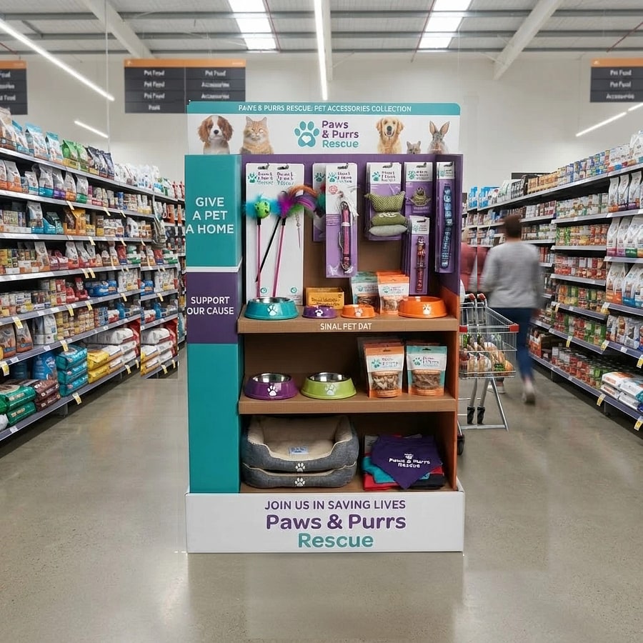 Cardboard Pet Store Display Stand for Pet Accessories - Holidaypac