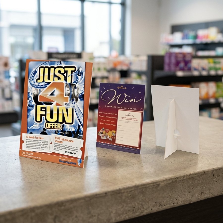 Custom Cardboard Easel Counter Display Stands - Holidaypac