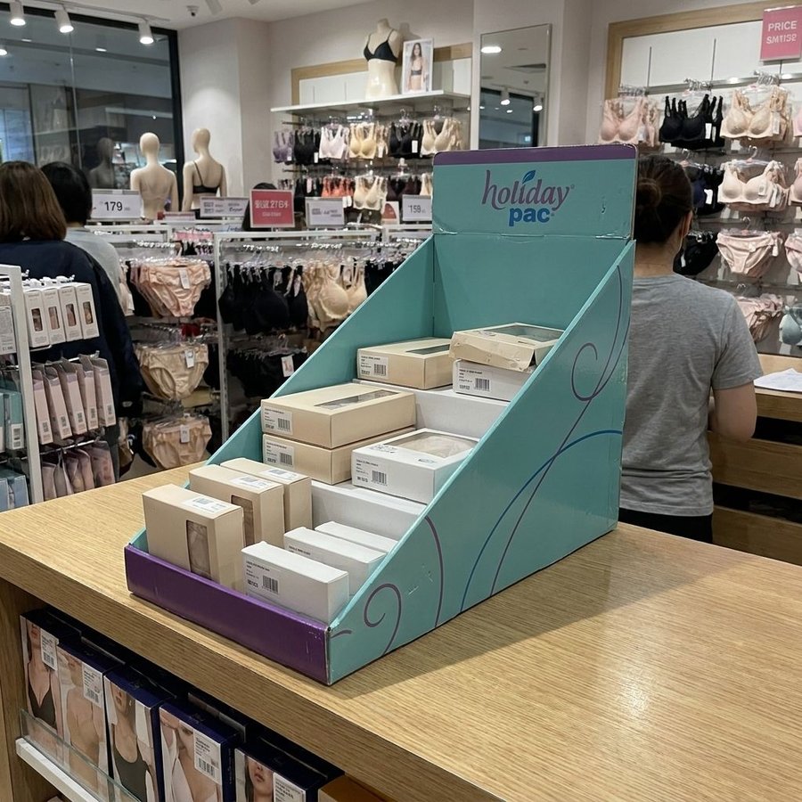 3-Tier Cardboard Counter Top Display for Bras - Holidaypac