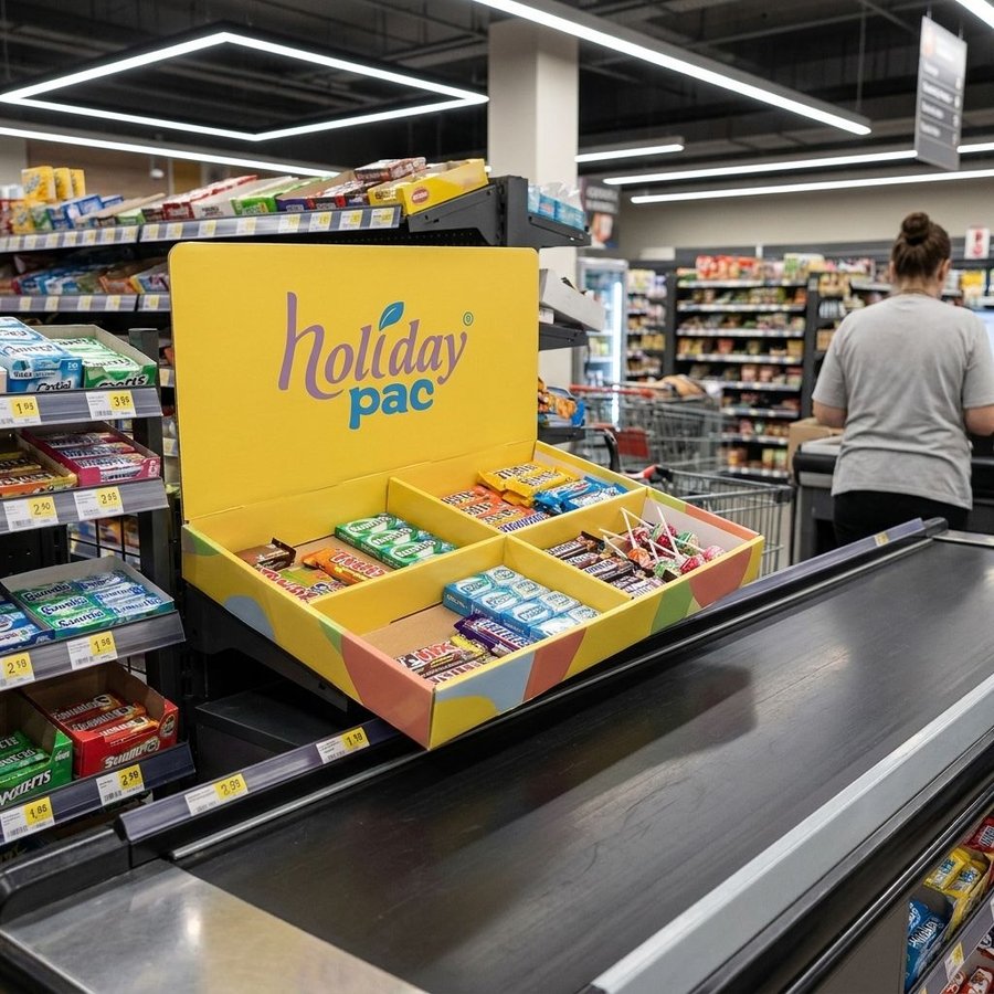 Chocolate Candy Counter Shipper Display Stand - Holidaypac