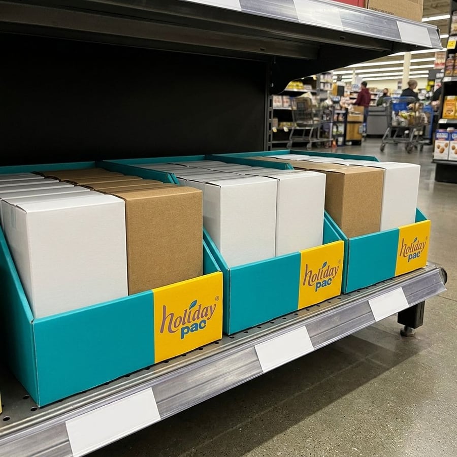 Custom Low-Front Cardboard PDQ Display Tray - Holidaypac