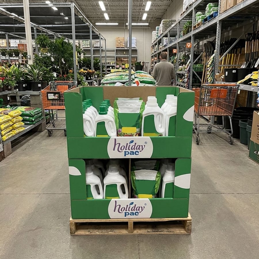 Custom Woolworths Stackable Cardboard PDQ Trays for Organic Plant Food - Holidaypac