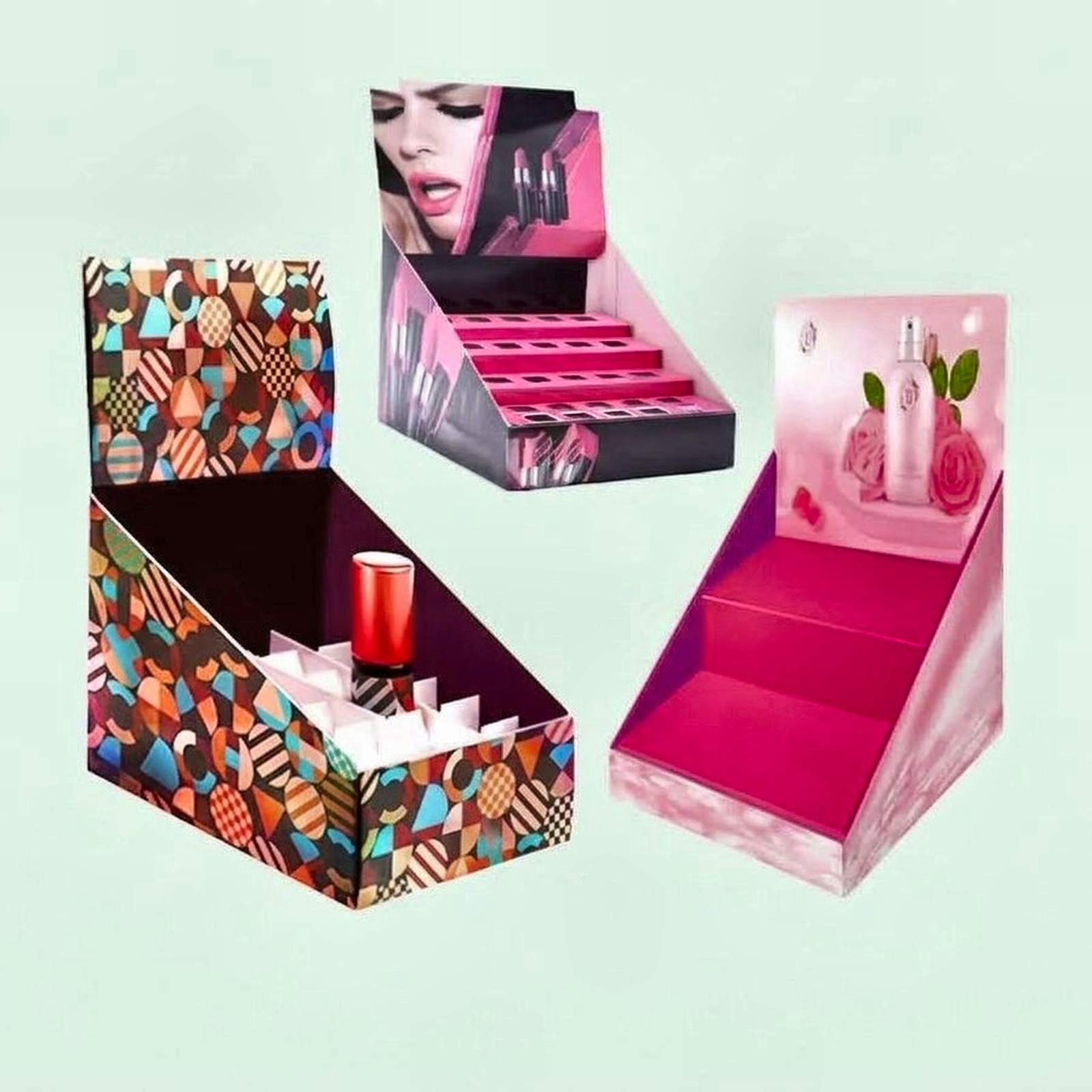 Custom Cardboard Lipstick Counter Display for Retail Cosmetics