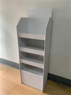 Toy Store Display: Planning a Four-Shelf Cardboard Stand for Boxed Toys