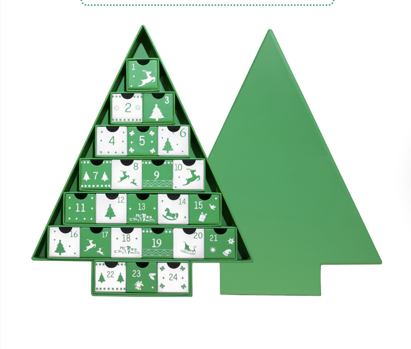 holidaypac Tree-Shaped Advent Calendar with 24 Drawers &ndash; In Stock &amp; Custom