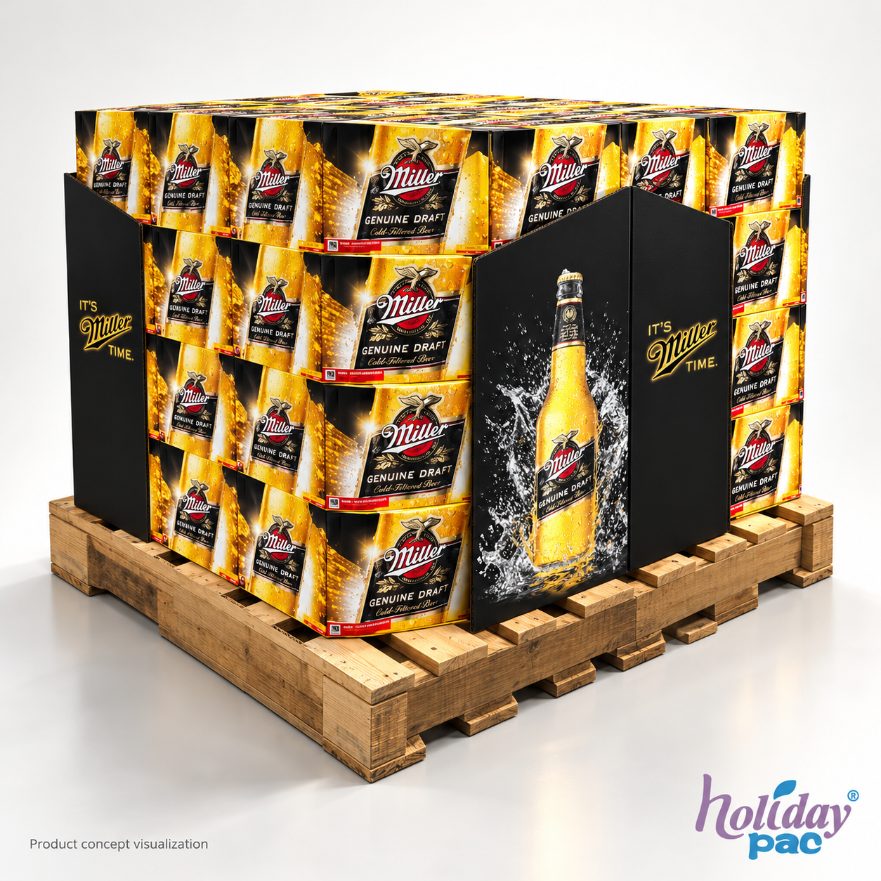 Custom Pallet Skirt Panels for Beverage Case Displays - Holidaypac
