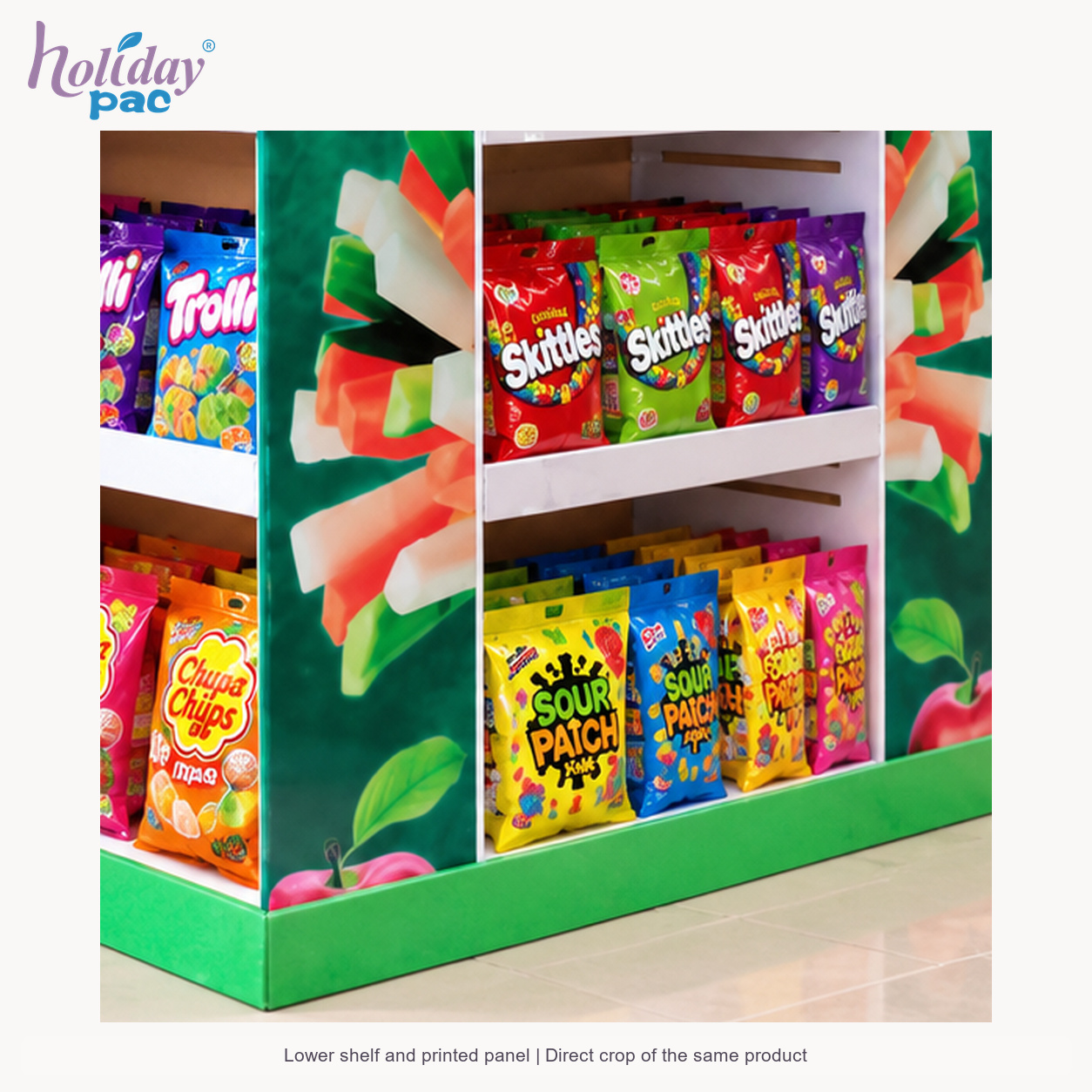 Custom Four-Sided Cardboard Snack Display Stand - Holidaypac