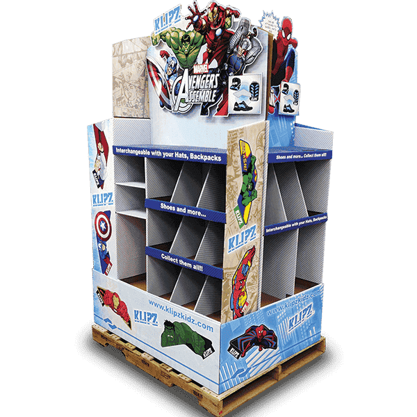 Custom Printing 1/2 Pallet Display Rack 1/4 Display Rack Cardboard Pallet Display